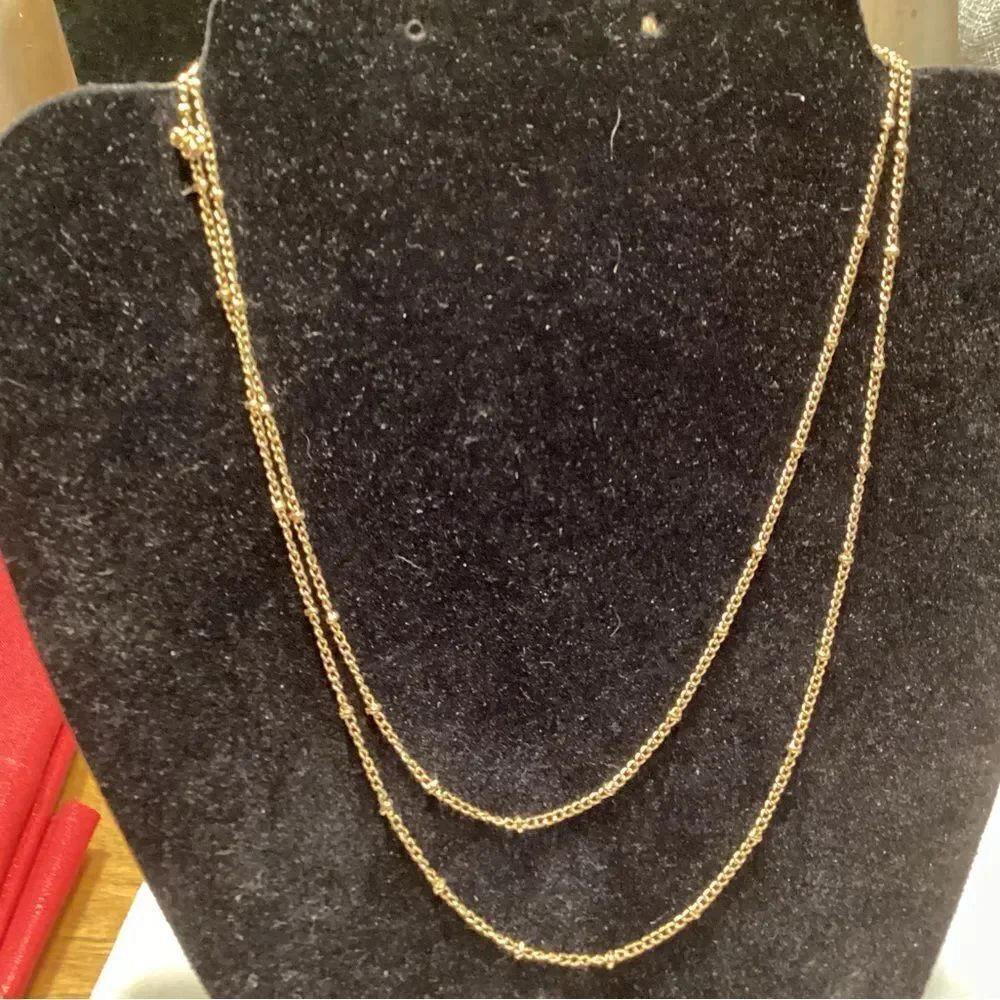 Petite and Delicate Goldtone Chain with Teeny Balls